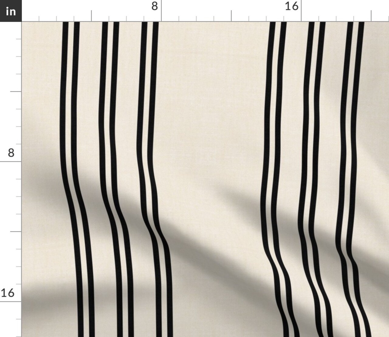 Simple Stripe Black Cream Tan Minimal Timeless Farmhouse Weathered Large Scale Custom Printed Fabric by Spoonflower Various Fabrics by the Yard or Fat Quarter